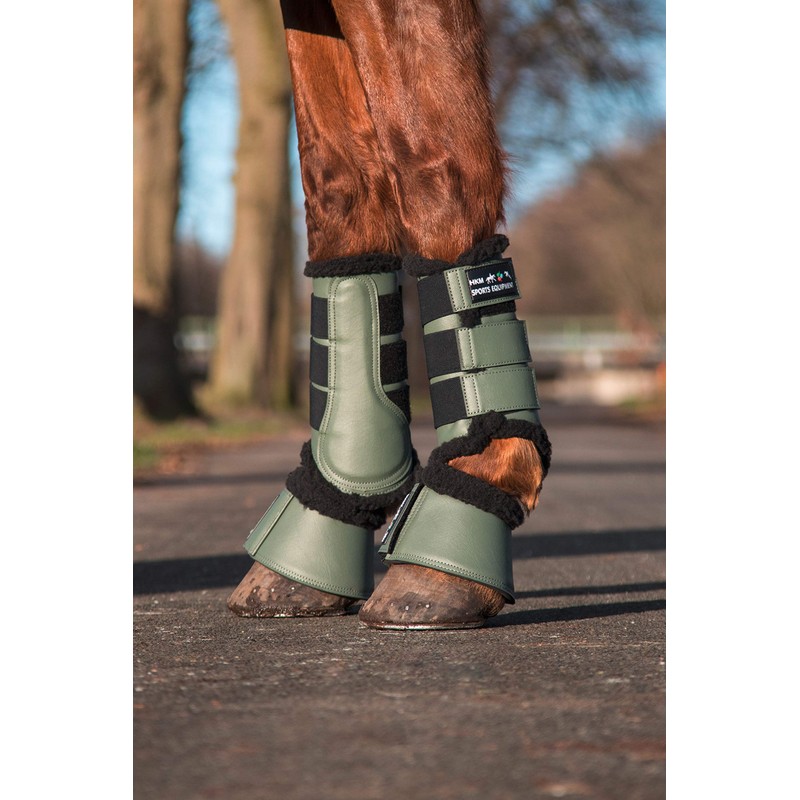HKM 8585 Comfort Gaiters, Teddy Lining, Imitation Leather, Anatomical, Dark