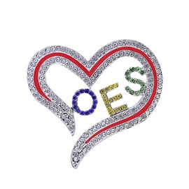 Greek Order Eastern Star Pin Social Members Heart OES Brooch Women Gifts Jewelry
