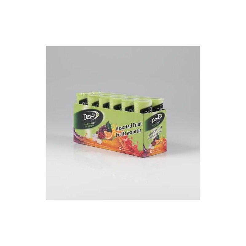 Dex4 Glucose Tablets, Fast Acting Sugar Supplement, 12-pack of Dex4