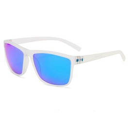 SOMOC Polarised Sunglasses Men/Women Sunglasses Unisex Retro Classic Vintage Polarised Glasses UV400 Protection Classic Sunglasses Square for Driving SP-9390, White