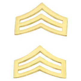 Smith & Warren 3/4"H x 1" W Sergeant Chevron Collar Brass Rank Insignia Gold Finish Police Military Uniform Pin
