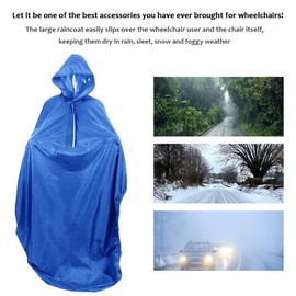 Winter Wheelchair Poncho for Elderly & Disabled - Mobility Scooter Rain Cape Cover for Wind Snow Dust Freenze Resistance, 56"x64" (Blue-A)