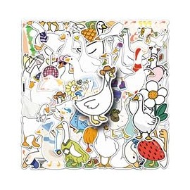 50PCS Goose Stickers for Skateboard,Luggage,Laptop,Scrapbook,Water Bottle,Suitcase,Motorcycle,Bike,Cartoon Animal Cute Waterproof Decals,Adults Girls Sticker,Aesthetic Trendy Graffiti Sticker