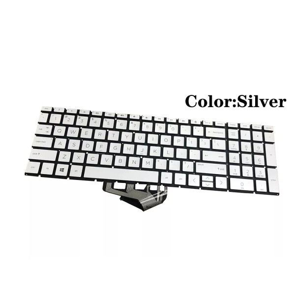 HP New HP 15-dr1075cl 15-dr1679cl 15-dr1021nr 15-dr1076nr Backlit Keyboard Silver