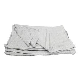 Superior Pads and Abrasives PT728 14 Inch x 17 Inch Super Absorbent Cotton Ribbed White Terry Mop Towel - 100% Cotton - 6/Pack
