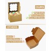OWFOCE 4x4x2.5 Inches Bakery Boxes, 50pcs Brown Cookie Boxes with
