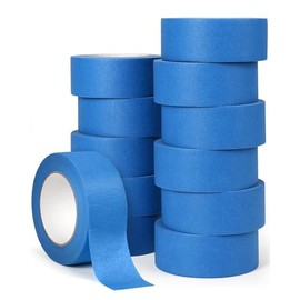 Lzerking Premium Blue Tape 12 Rolls 1.88 inches x 55 Yards, Painters Tape, Masking Tape for Purpose Wall Painting, Home Improvement (Totaling 660 Yards)