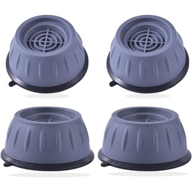 4PCS Washing Machine Rubber Feet Pads | Universal Anti Vibration Washing Machine Mat [Shock Absorber] Anti Slip Noise Cancelling Washing Machine Feet for Dryer, Washing Machine, Dishwasher (Gray)