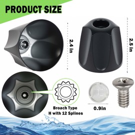 Congzikji 3 Pcs Shower Knob Replacement, Compatible with Price/Pfister Verve Tub Shower, Tub Faucet Handles Replacement Include 1 Hot 1 Cold 1 Diverter and 3 Screws (Matte Black)