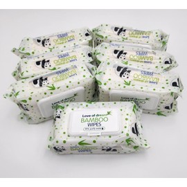 Baby Wipes, Biodegradable Bamboo Organic Wet Wipes Tissue, 99% Pure Water, Natural Fragrance, Soft Skin