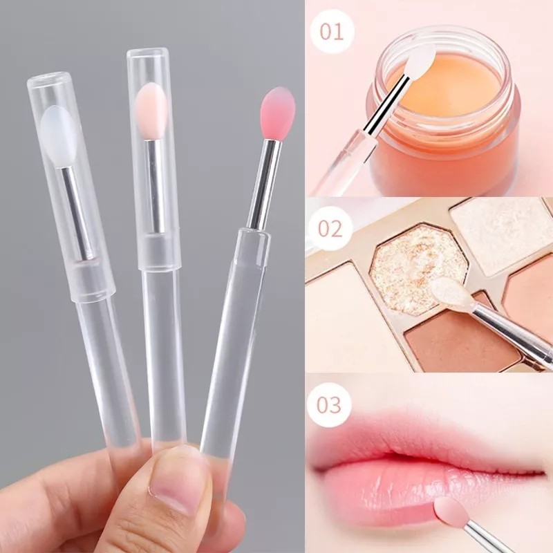 GAB Belleza Brocha Silicón Con Tapa Sombra Glitter Portátil (3