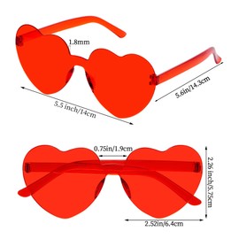 Bantoye 12 Pcs Heart Shaped Sunglasses Colorful Trendy Rimless Sunglasses Candy Color Party Favors for Women, Multicolor 3