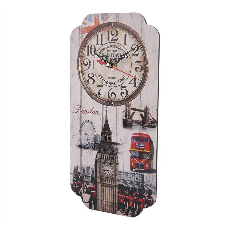 Wall Clock, Good Craftsmanship Rectangular Wall Clock European Retro Rectangular