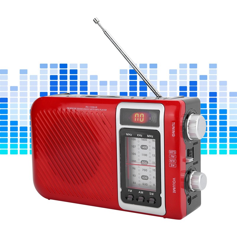 Multifunction Radio with LED Light Speaker Support Memory Card MMC
