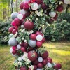 PartyWoo Burgundy Balloons 60 pcs 12 Inch Maroon Gray White
