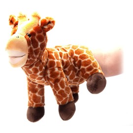 The Petting Zoo Giraffe Hand Puppet Stuffed Animal Plushie, Gifts for Kids, Puppetz Animals, Giraffe Interactive Puppets Plush Toy 14 Inches