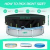 18 Ft Round Pool Cover with Reflective Strips Quick Tightening