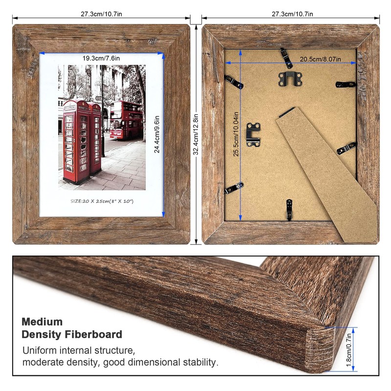 8x10 Picture Frames Set, Set of 4 Wooden Picture Frames