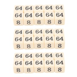 30PCS 6 Sided Number Dice 15.5mm Multiple Of 2 Number Math Dice for Kids Education Math Counting Teaching Beige