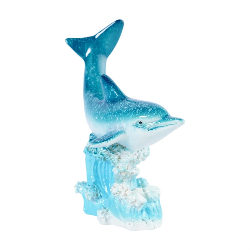 Brizoria Dolphin Decor Nautical Decor Leaping Dolphin Figurines Blue White