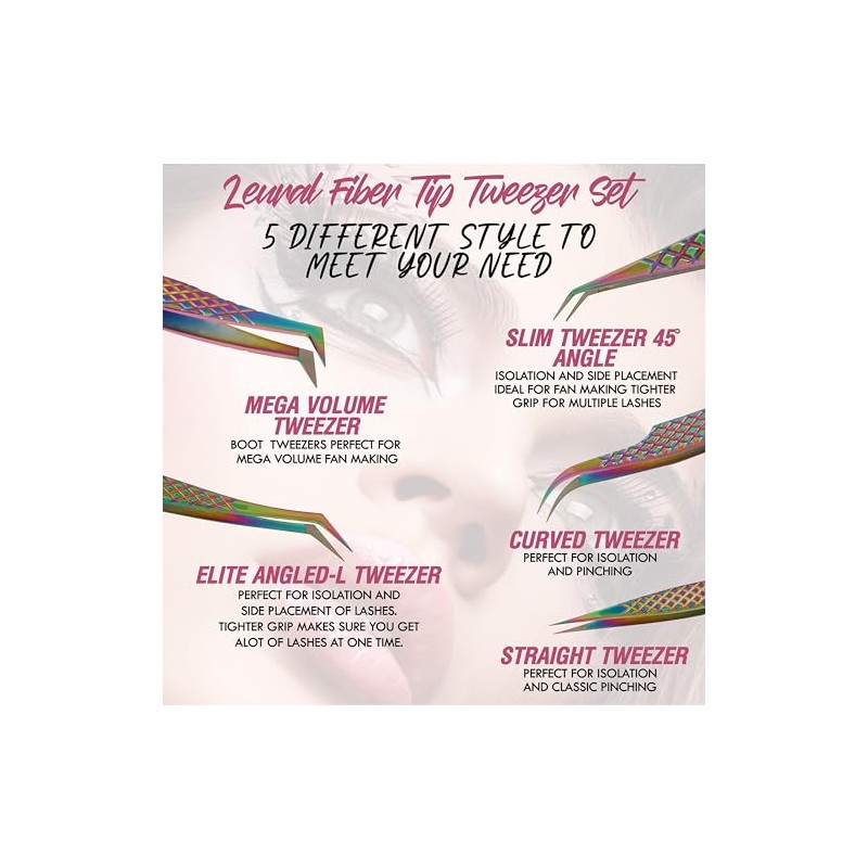 Japanese Stainless Steel Eyelash Tweezers - Straight & Curved, 90