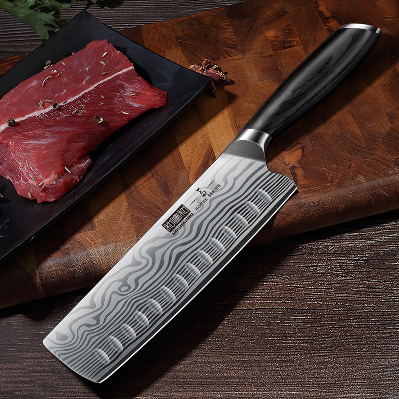 HOSHANHO 7 Inch Nakiri Knife, Japanese High Carbon Powder Steel
