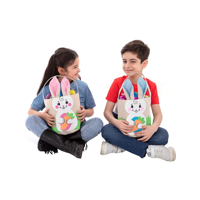 JOYIN 2 Pcs Easter Bags Easter Bunny Basket Set for