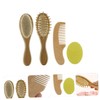 FRCOLOR 4pcs Boy Girl Hair Brush Comb Set Wooden Bathing
