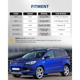 Tiezful Pair Front Strut Fits for Ford Escape FWD 2014-2019 Shock Absorbers Replacement 172750 172751