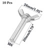 10 Pcs M6 304 Stainless Steel Wing Butterfly Screws Bolts