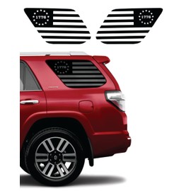 Fit for Toyota 4Runner 2010-2023 | Precut 13 Stars 1776 US Flag Window Decals | 3rd Window Stickers Both Side | Proudly Made in The USA | with US Made Vinyl Matte Black (13 Star 1776)