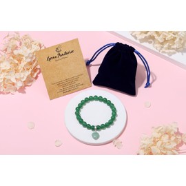 XIANNVXI Heart Bracelet Women's Stone Crystal Bracelet Beads Bracelet 8 mm Pearl Bracelet Girlfriend Bracelet Jewellery Birthday Gift Christmas Gifts for Women, Stone