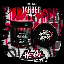 BARBER MARMARA No.34 Hair Styling Gel 500 ml - Men's Hair Gel - Strong Hold - No Sticking and No Residue - Alcohol Free - Fresh Fragrance - Hair Gel - Wet Hair Look - Gummy Effect