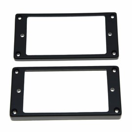 Dopro Set of 2 Plastic Humbucker Pickup Ring Pickup Mounting Frame Flat Bottom 3 * 5 for Neck and 7 * 9 for Bridge Pickup Black