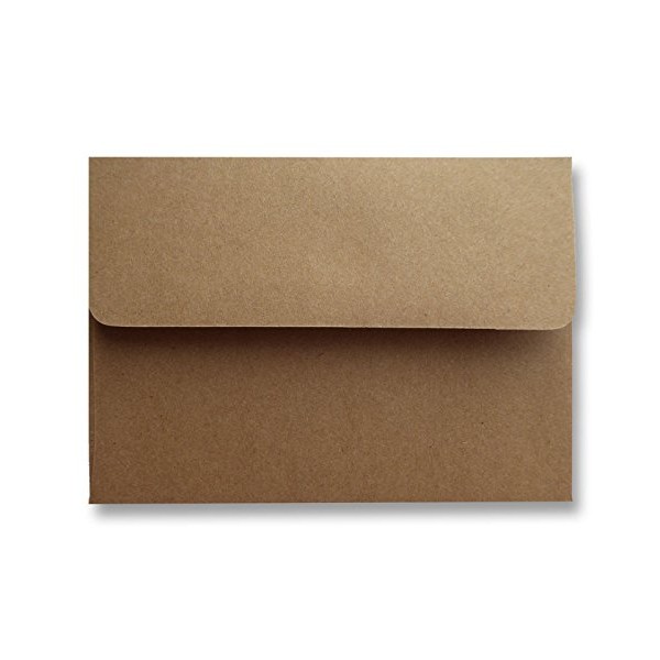 Kraft Grocery Bag Brown 50 Boxed 78lb Square Flap A6 (4-3/4 x 6-1/2) Envelopes for up 4-1/2 x 6-1/4 Invitations Announcements Photos from The Envelope Gallery