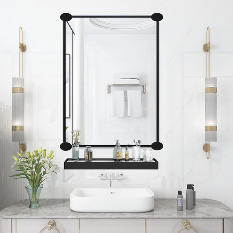 LB-LAIBA Glass Clips Clamps Holder, Round Shape Wall-Mounted Mirrors Bracket,
