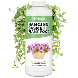 Hanging Basket Plant Food, Complete Liquid Hanging Basket Fertilizer for More Flower Blooms, 32 oz (1 Quart)