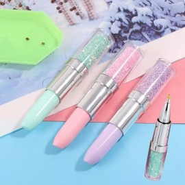 cristal 네일아트 크리스탈 스톤 픽커 립스틱 펜형 3종 네일아트재료 네일아트용품 [cristal스톤픽커 민트] Nail Art Crystal Stone Picker Lipstick Pen Type 3 Types Nail Art Materials Nail Art Supplies [Crystal Stone Picker Mint]