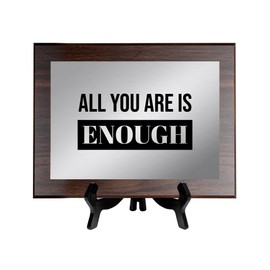 All You Are is Enough, 12x9 Decorative Wall Plaque | Easel Mount Option | Inspirational Affirmation Wall Art