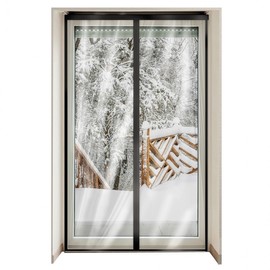 Insulating magnetic windproof vinyl curtain black large 120x210