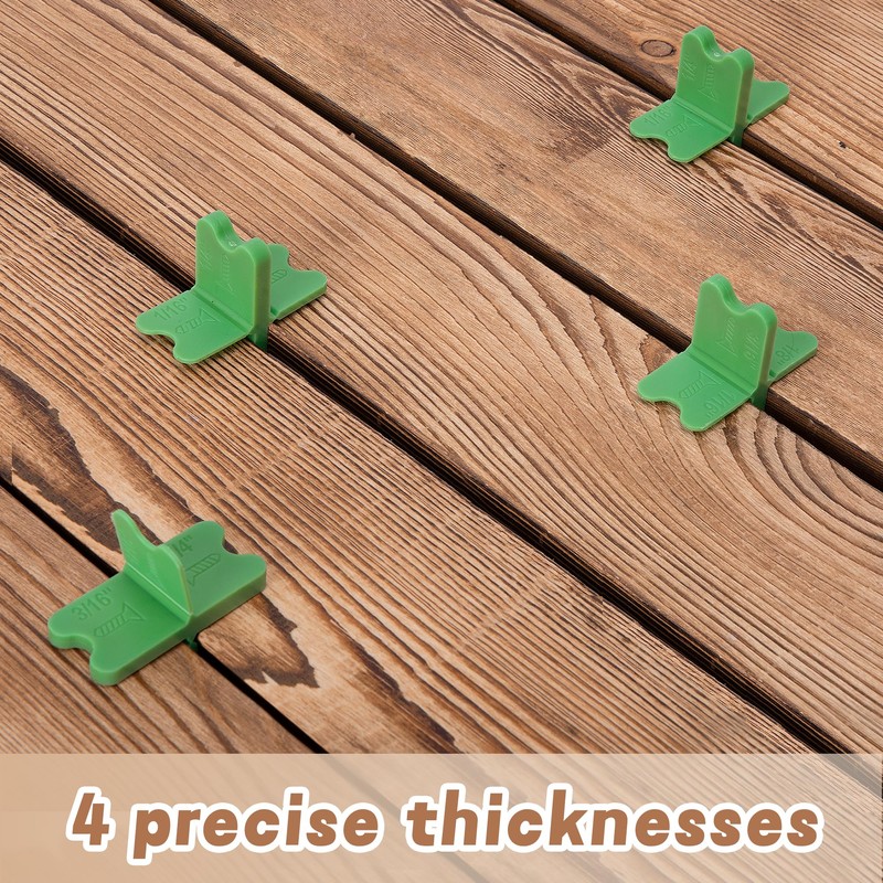 4 Pcs ABS Deck Spacer Tool,4 Thicknesses Deck Board Spacers(1/16",