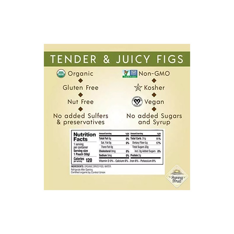 SUNNY FRUIT 2 PACK SUNNY FRUIT ORGANIC FIGS TENDER &