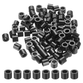 Pack of 50 M6 Round Spacer Sleeves, Black Nylon, 11 x 8 mm, Plastic Spacers, Non-Thread, Smoothness, Solution, Hard and Durable Spacers, for M6 Screws