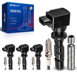 KAX OEM Performance Set of 4 UF604 Ignition Coil Pack & Iridium Spark Plugs w/Magnetic Socket Compatible with Mazda 5 2008-2010 2012-2015