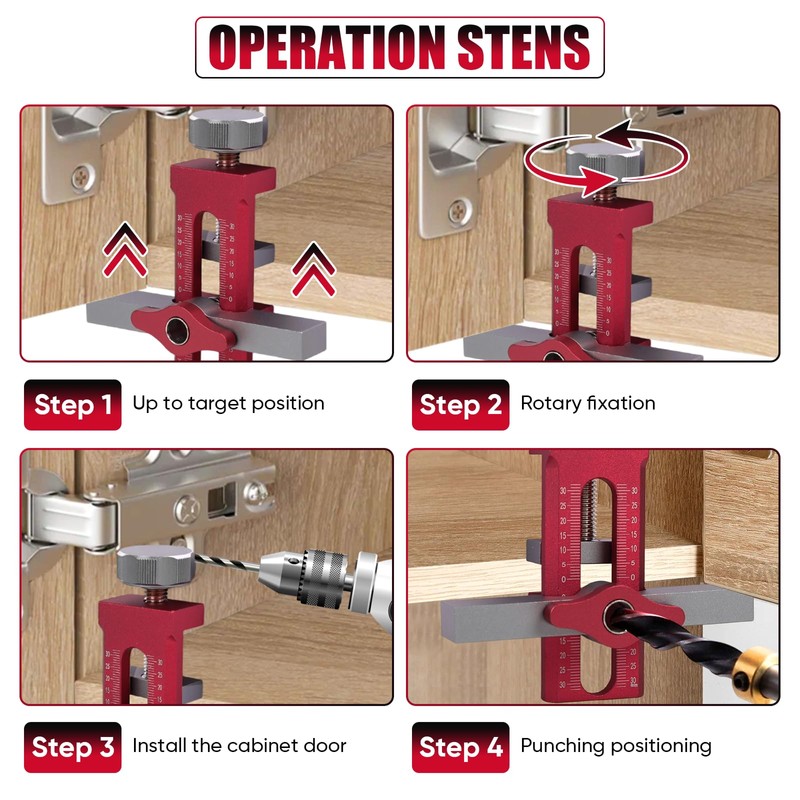 Cabinet Door Mounting Jig 2-in-1 Mounting Tool with Quick Edge