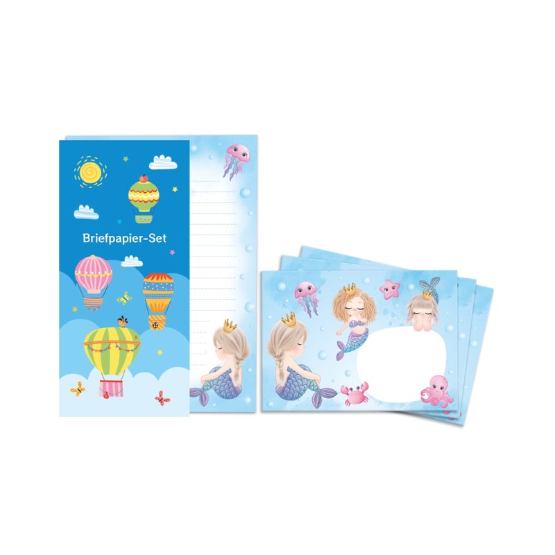 Girls Stationery Set Mermaid Letter Pad with Envelope for Kids