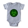 CafePress Bio Hazard Sign Cute Infant Baby Football Bodysuit Heather