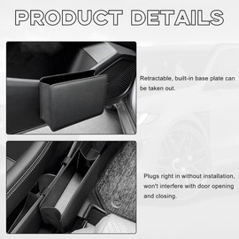 Yourkar - Bote de basura para coche, plegable, impermeable, de piel, organizador de basura para automóvil, mini contenedor de basura con un rollo de bolsas de basura, accesorios universales para el