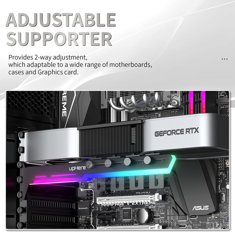 upHere RGB GPU Support Bracket 5V 3-Pin ARGB GPU Holder,