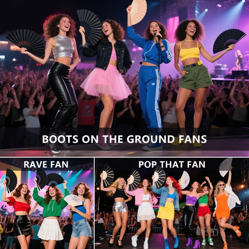 NOIMTTY Large Portable Folding Clacking Fans For Line Dancing -